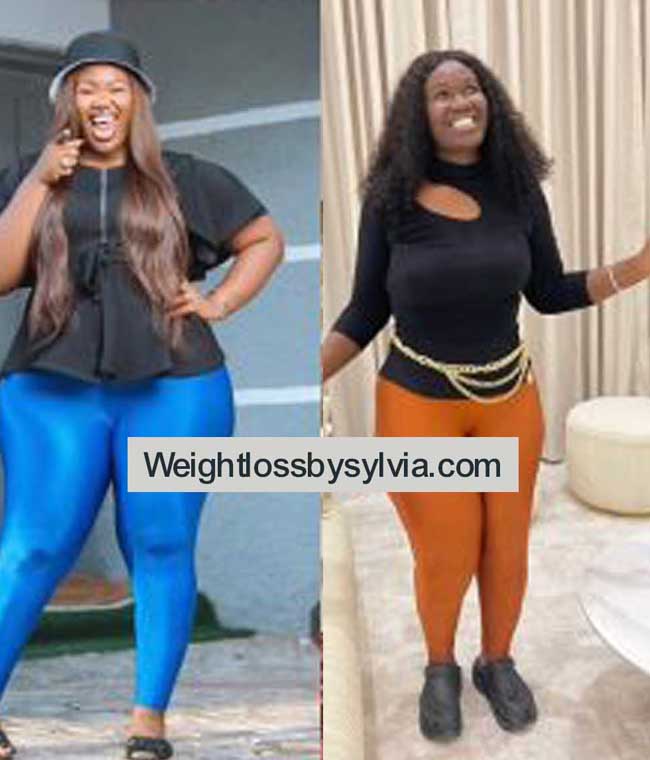Client progress comparison previously shared by Weight Loss By Sylvia
